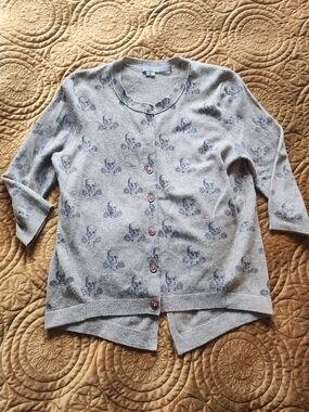 360 Cashmere Skull & Rose Cardigan